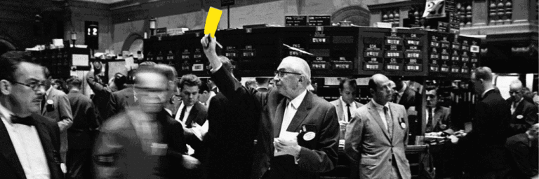 A trader on the floor of the stock exchange loses his ticket.